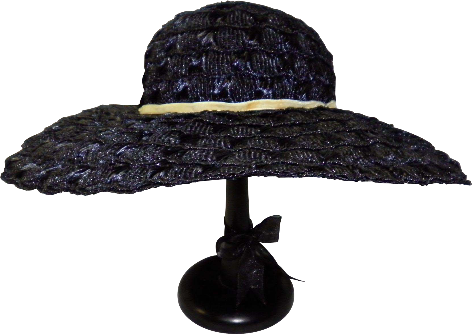 Vintage Navy Blue Woven Straw Hat By Mr - Straw Hat (1652x1652), Png Download