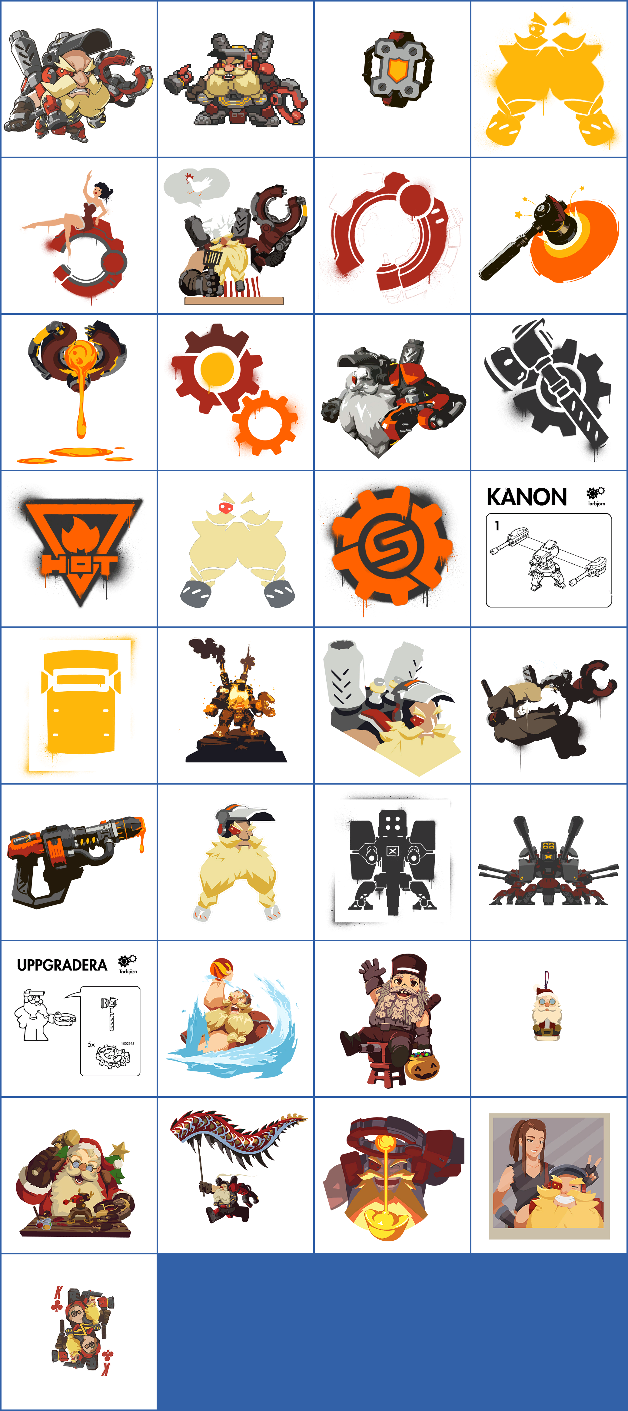 Return To Game - Overwatch Torbjorn Sprays (2073x4658), Png Download
