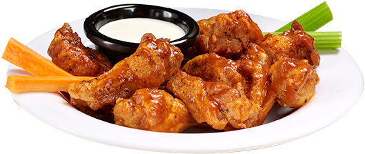 Prices And Items May Vary By Location - Bbq Chicken Wings Png (572x270), Png Download