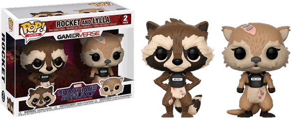 Rocket And Lyla Pop Vinyl Figure 2 Pack - Guardians Of The Galaxy Telltale Funko Pop (600x600), Png Download