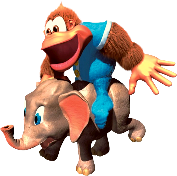 Kiddy And Ellie - Donkey Kong Country 3 Png (649x631), Png Download