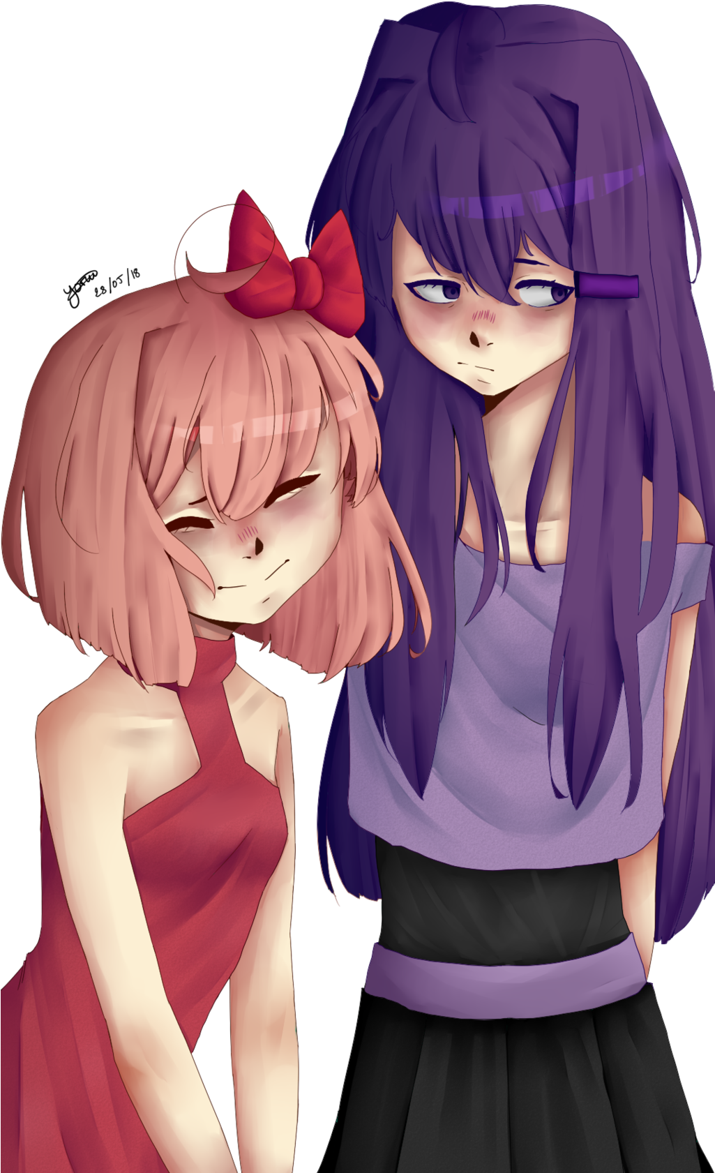 Titles Are Hard, Here's A Sayuri - Ddlc Sayori And Yuri (1024x1820), Png Download