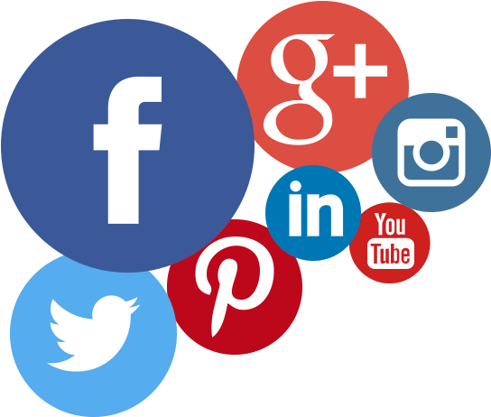 Social Icons Circles - Social Media Icons Horizontal (705x545), Png Download