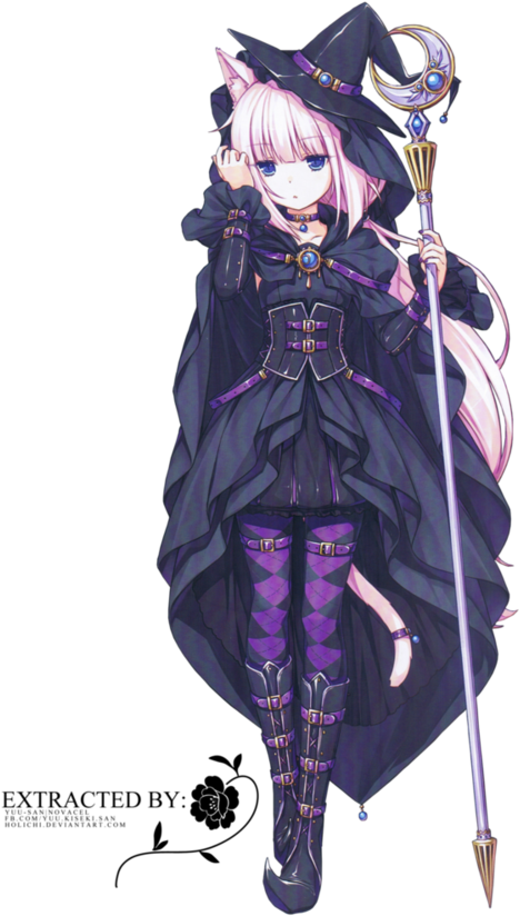 Anime Girl And Sayori Image - Anime Girl Neko Witch (500x855), Png Download