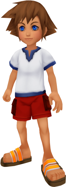 Kingdom Hearts Birth By Sleep - Young Sora Kingdom Hearts (419x678), Png Download