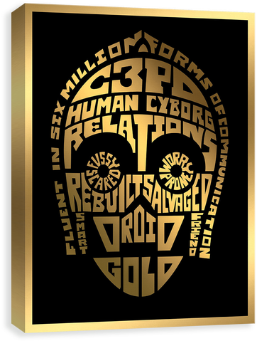 Character Types - C-3po - Star Wars Typography C3po (500x500), Png Download