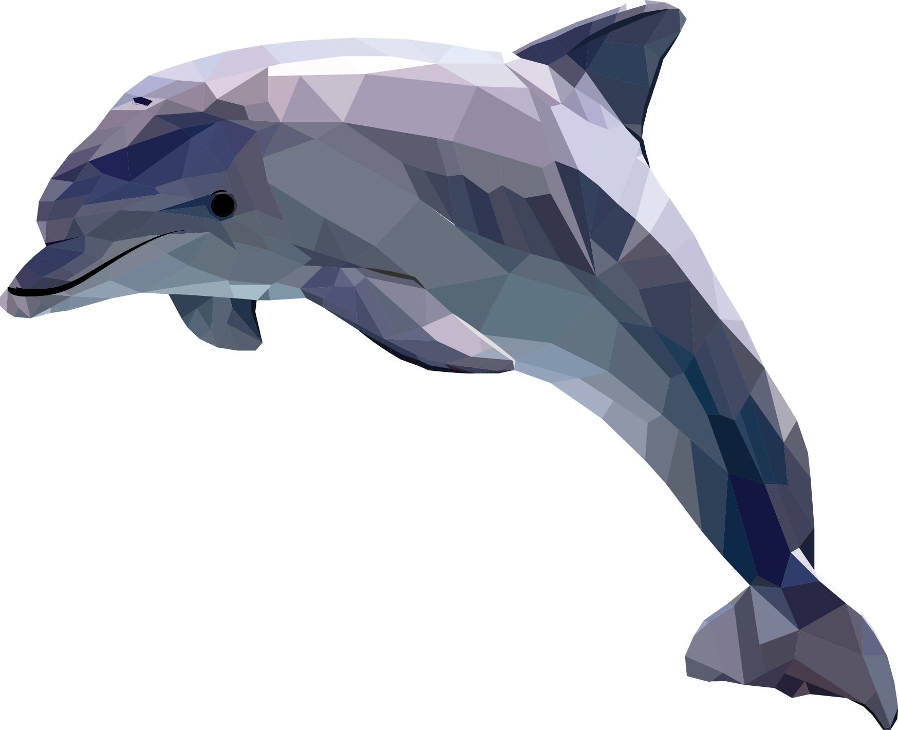 Polygonal - Dolphin Clipart (1748x1421), Png Download