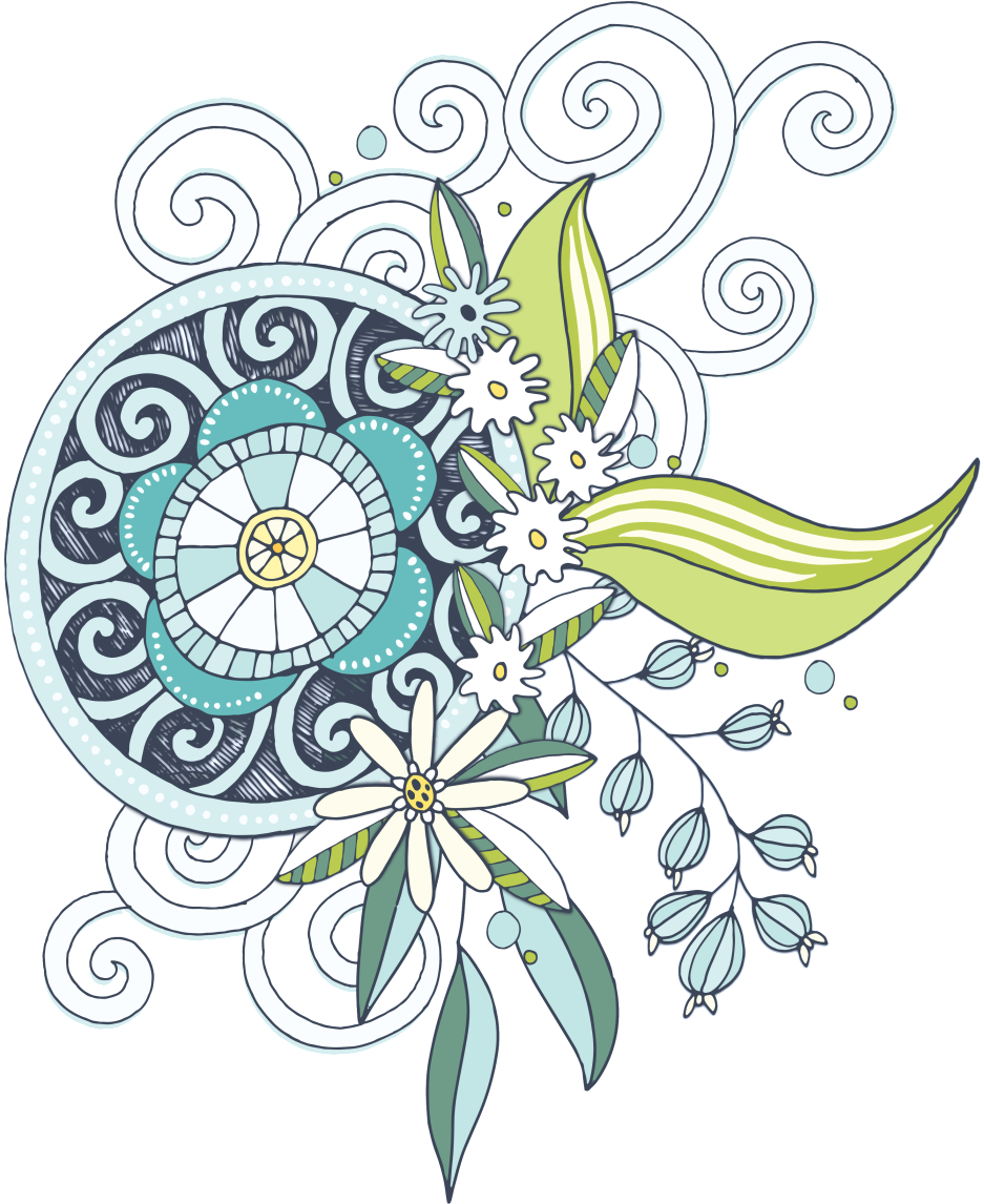 Hand Painted Blue Vintage Pattern Png Transparent - Portable Network Graphics (1024x1145), Png Download