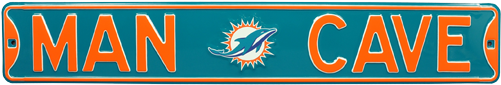 Miami Dolphins “man Cave” Authentic Street Sign - Miami Dolphins Man Cave Street Sign (500x500), Png Download