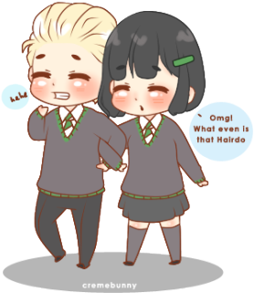 Dransy On Tumblr - Draco Malfoy And Pansy Parkinson Fanart (500x346), Png Download