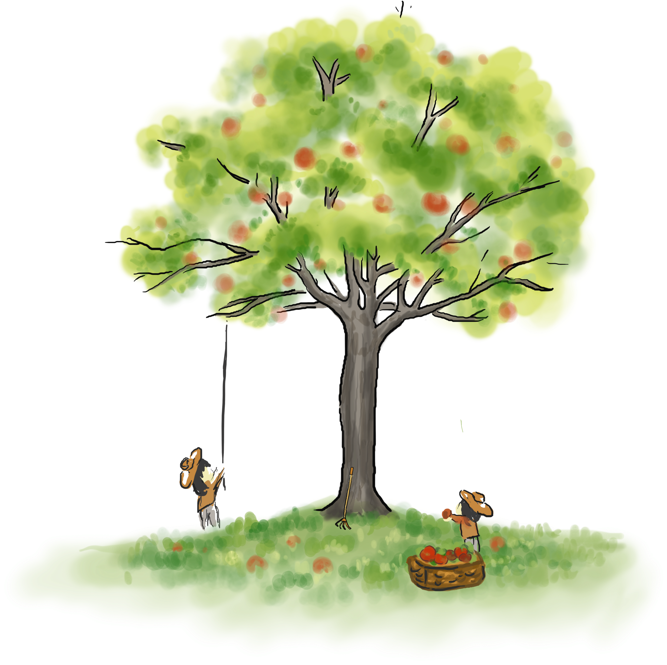 Grasa Gris Sobre Árboles,el Día Del Trabajo,elementos - Illustration (2500x2570), Png Download