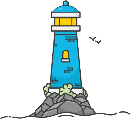 Lighthouse - Cartoon Light House (500x500), Png Download