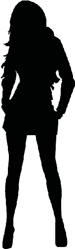 Cartoon - Silueta De Mujer Png (250x500), Png Download