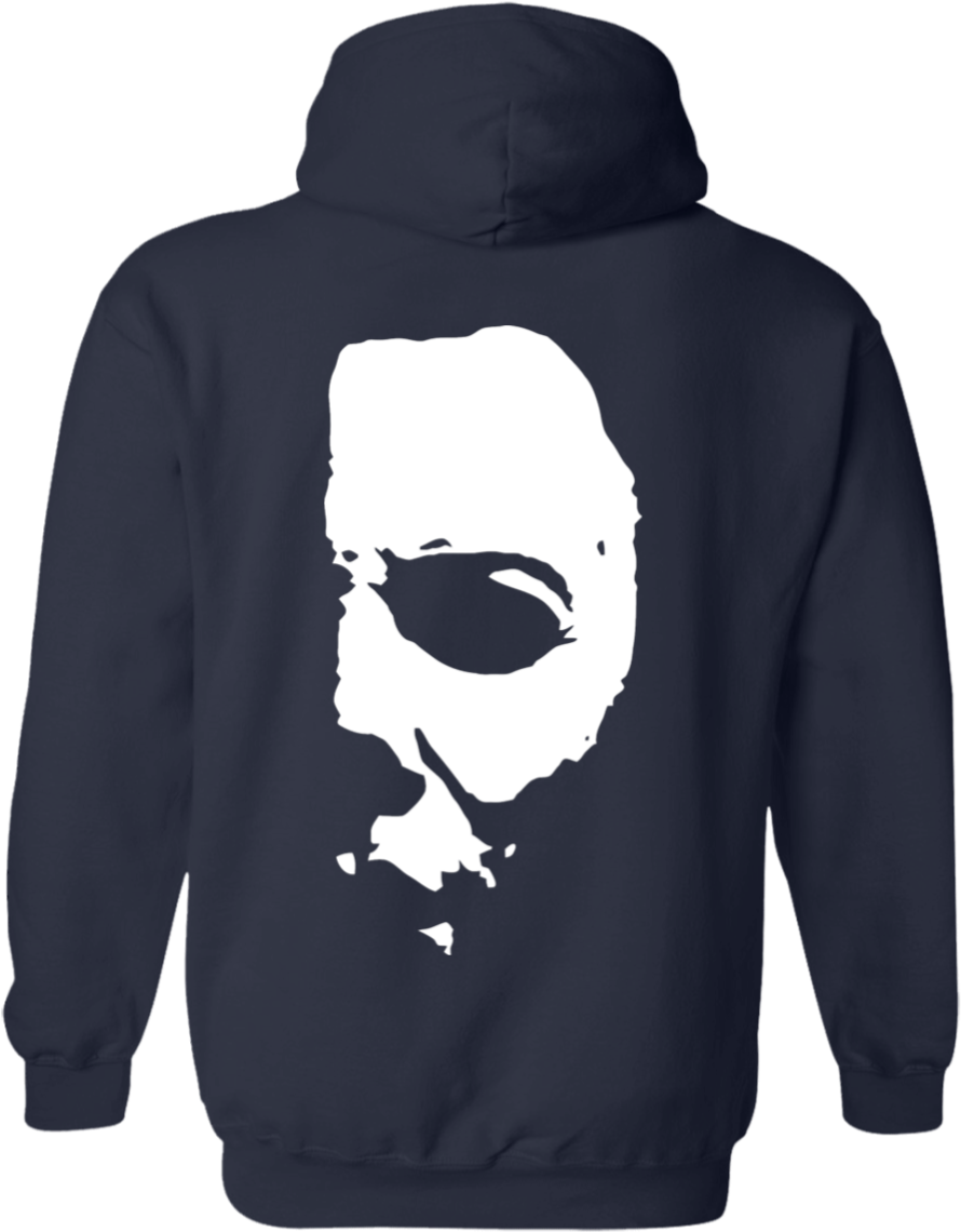 Michael Myers Horror Hoodie Custom Sticker Shop Png - Michael Myers Creepy Half Face 6 White Vinyl Car Wall (1155x1155), Png Download