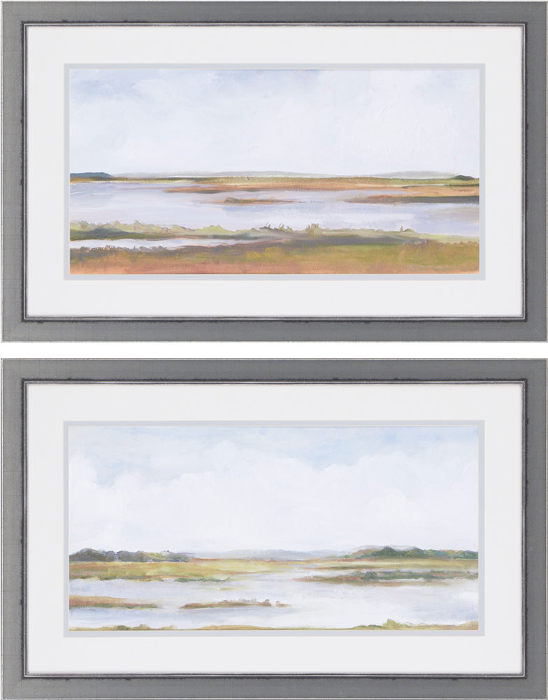 Paintings - Wetland Panorama Ii Artwork, Set Of 2, 37"x23", Silver, (1000x1000), Png Download