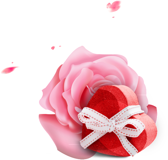 This Graphics Is Pink Flowers And Gifts Valentine's - Rose (1024x824), Png Download