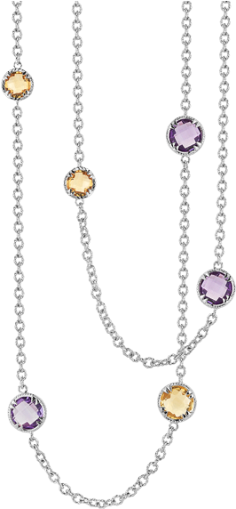 Delatori Citrine And Amethyst Necklace - Friendship Necklace (600x600), Png Download
