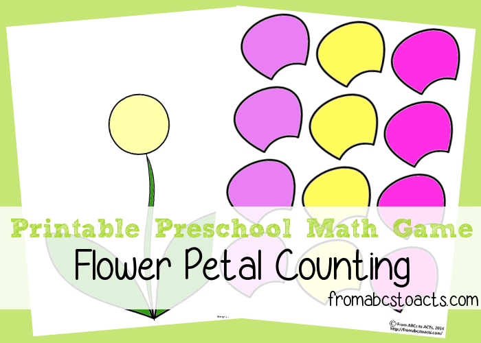 Printable Preschool Math Games - Flower Petal Counting Printable (700x500), Png Download