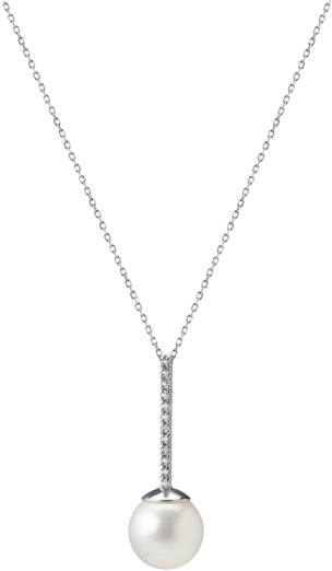 Proud Pearl Pendant With Diamonds White Gold Vermeil - Colored Gold (650x650), Png Download