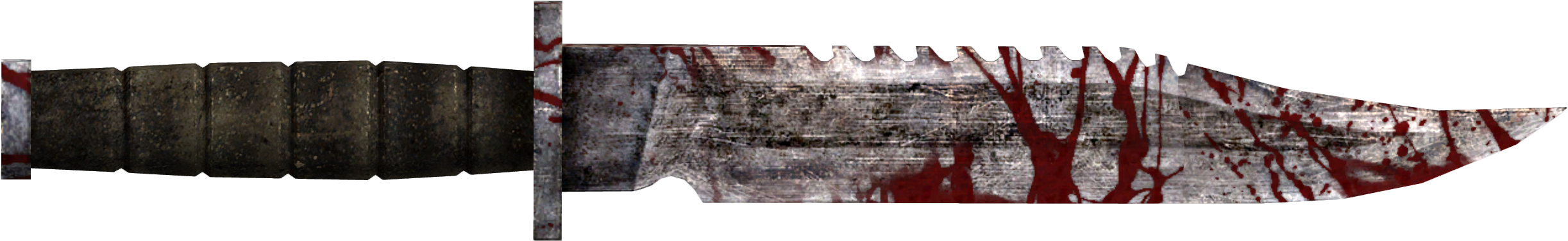 Chance's Knife - Combat Knife With Blood (2550x600), Png Download