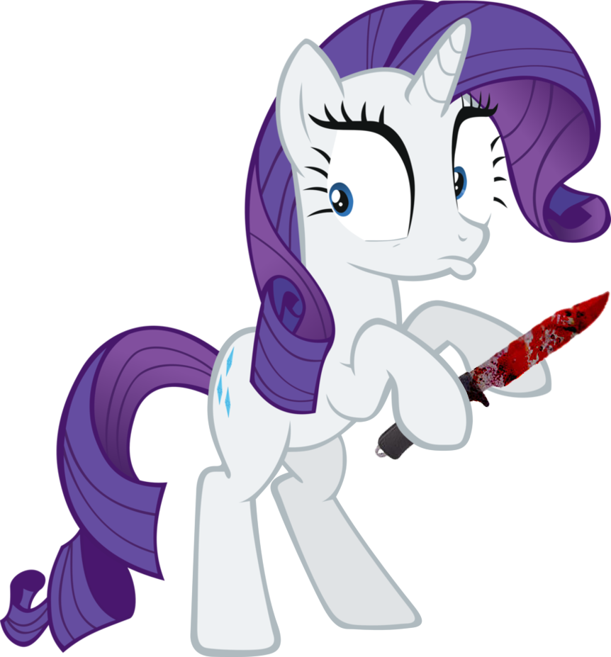 Bloody Knife, Female, Knife, Pony, Rarity, Semi-grimdark, - Pony Friendship Is Magic Rarity (862x927), Png Download