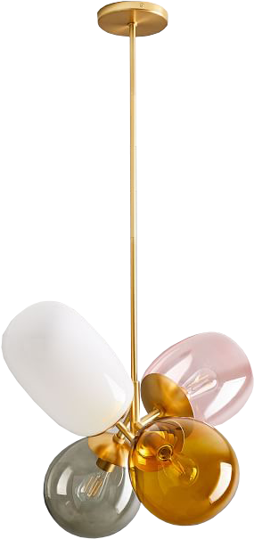 West Elm Balloon Glass Chandelier (710x710), Png Download