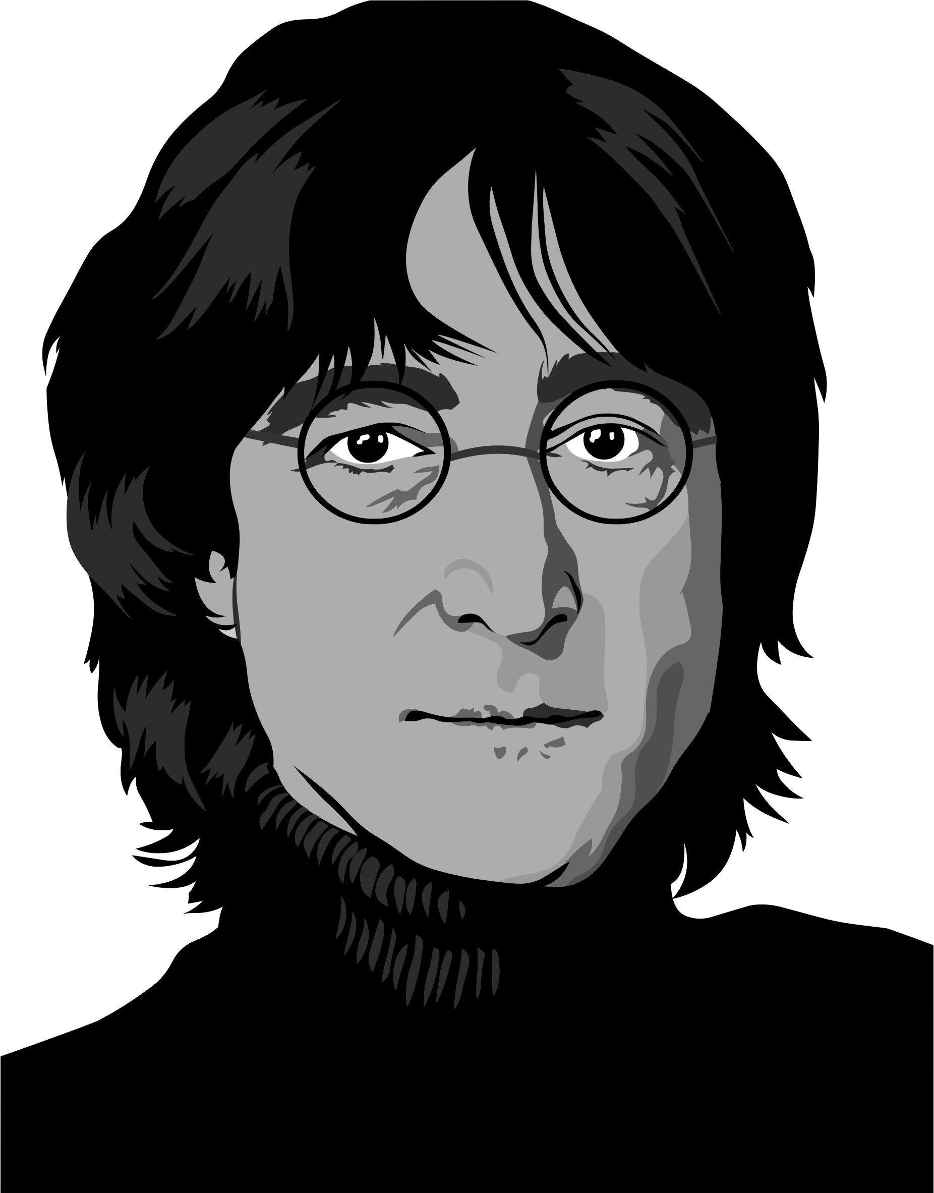 This Free Icons Png Design Of John Lennon Portrait (1852x2365), Png Download
