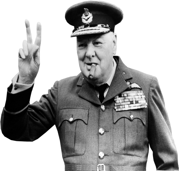 Winston Churchill Transparent Background Image - Winston Churchill V Png (600x556), Png Download