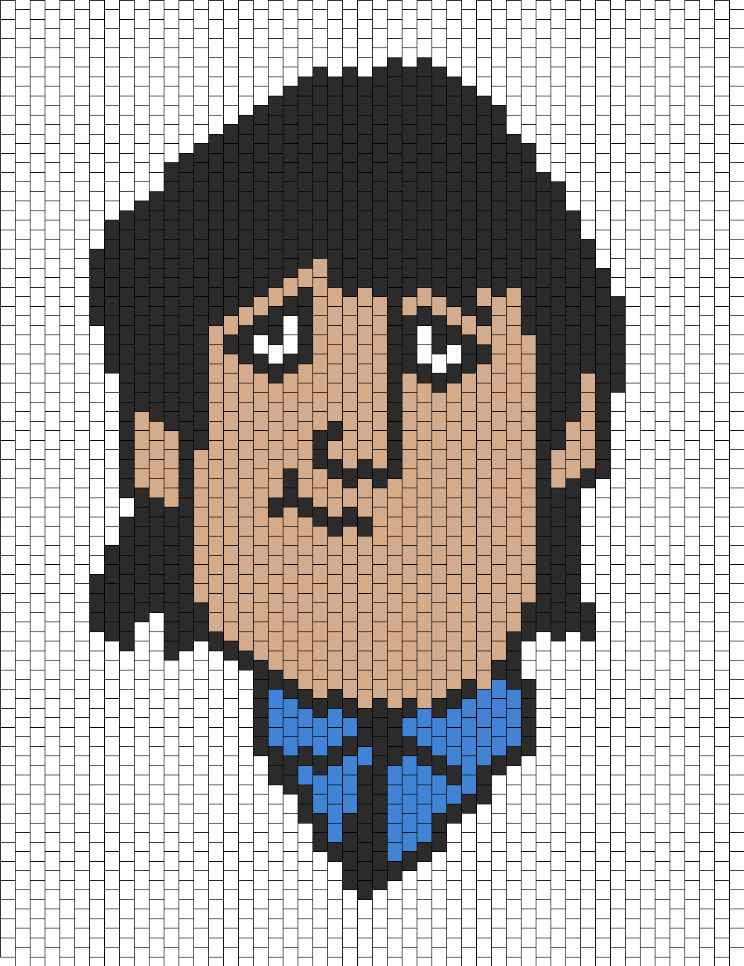 John Lennon From The Beatles Cartoon Bead Pattern - Beatles Cartoon Perler Beads (1050x1363), Png Download