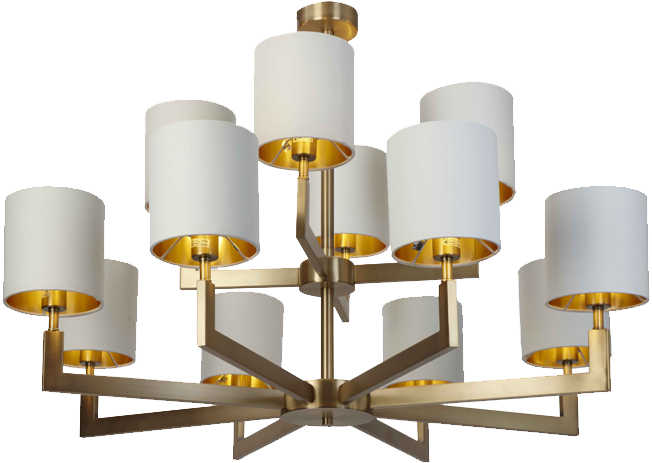 C Webster And Sons - 12 Arm Antique Brass Chandelier (700x700), Png Download