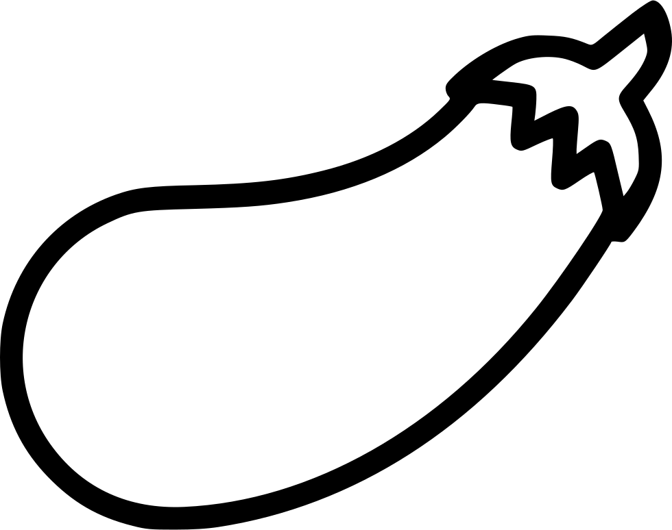 Png File - Eggplant Black And White (980x774), Png Download