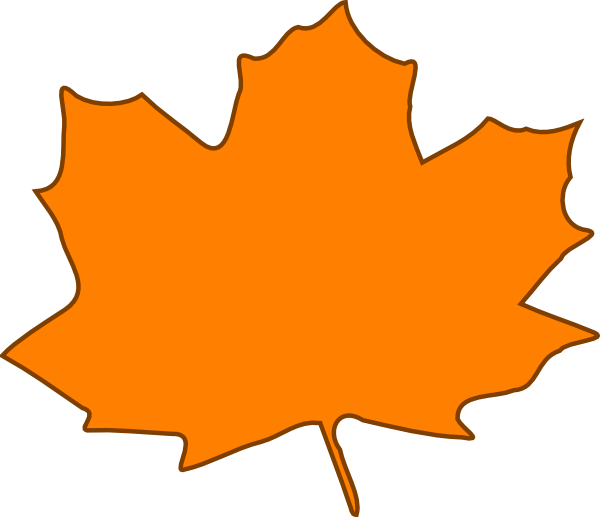Orange Leaf, Brown Border Svg Clip Arts 600 X 517 Px (600x517), Png Download