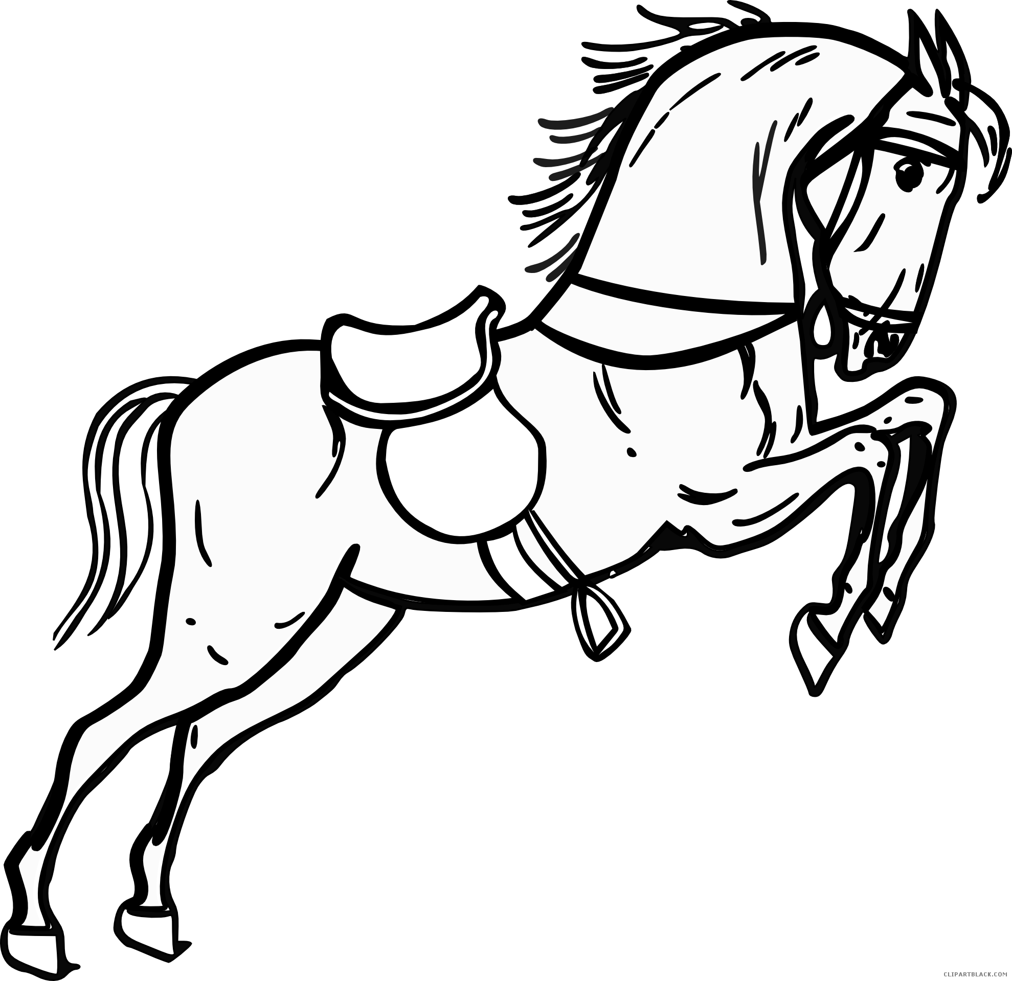 Horse Page Of Clipartblack Com Outline Animal - Horse Cliparts Black And White (1979x1919), Png Download