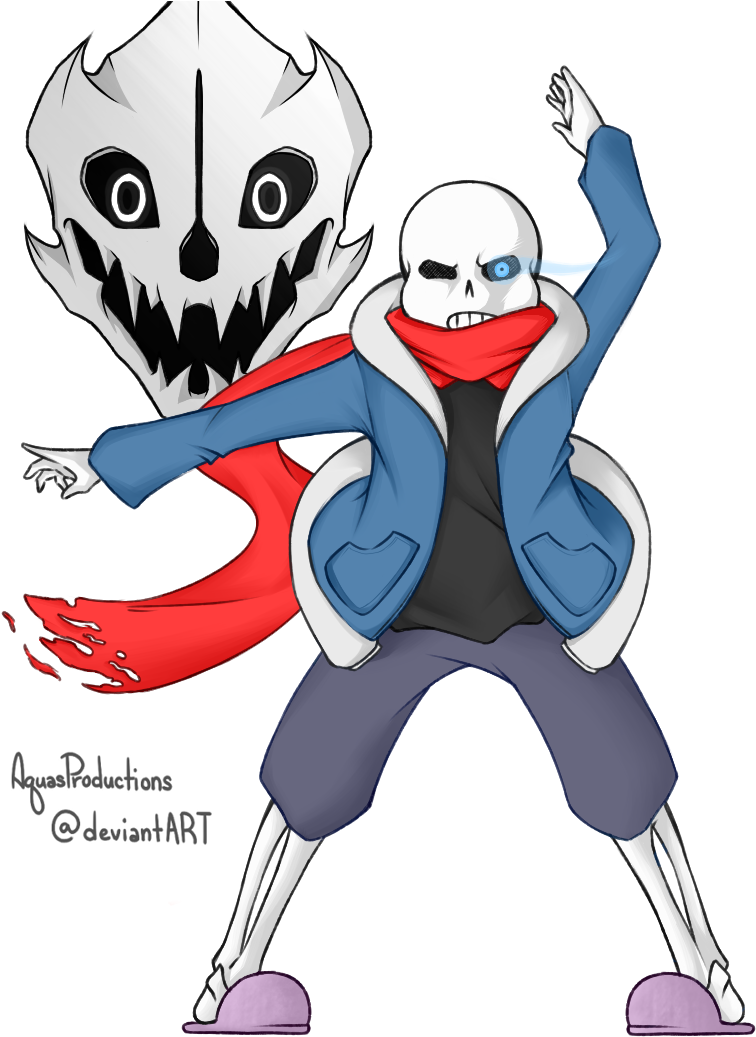 Genocide Sans By Aquasproductions On Deviantart - Undertale Sans With Papyrus Scarf (800x1050), Png Download