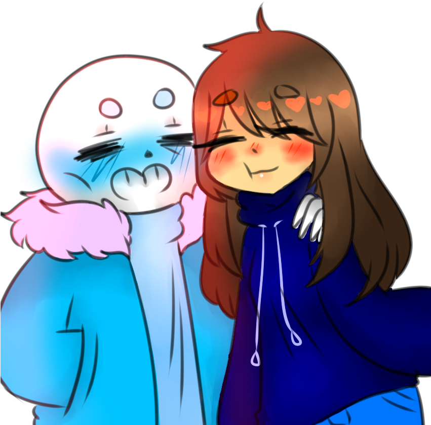 Graphic Download X By Bolt On Deviantart - Undertale Fanart Sans X Frisk (850x850), Png Download