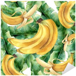 Watercolor Banana Tropical Pattern - Watercolor Painting (400x400), Png Download