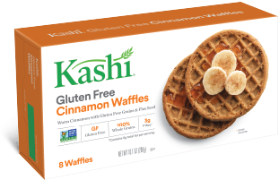 Package Shot For Kashi® Gluten Free Waffles, Cinnamon - Kashi Gluten Free Cinnamon Waffles (360x340), Png Download