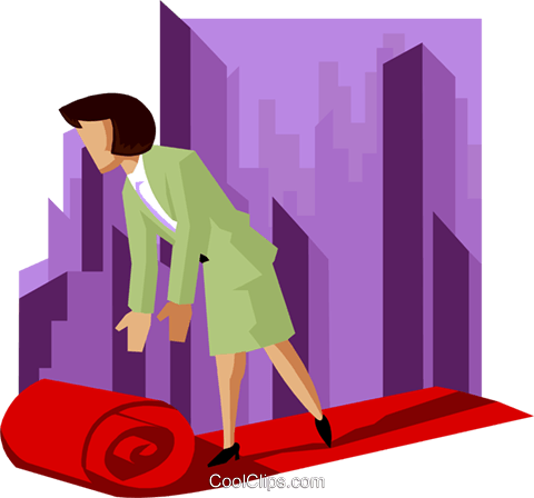 Business Woman Rolling Out Red Carpet Royalty Free - Carpet (480x448), Png Download
