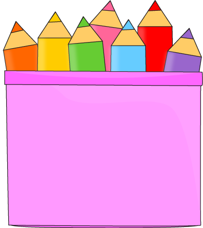 Colored Pencils In A Pencil Holder Clip Art - Coloured Pencils Clip Art (396x445), Png Download