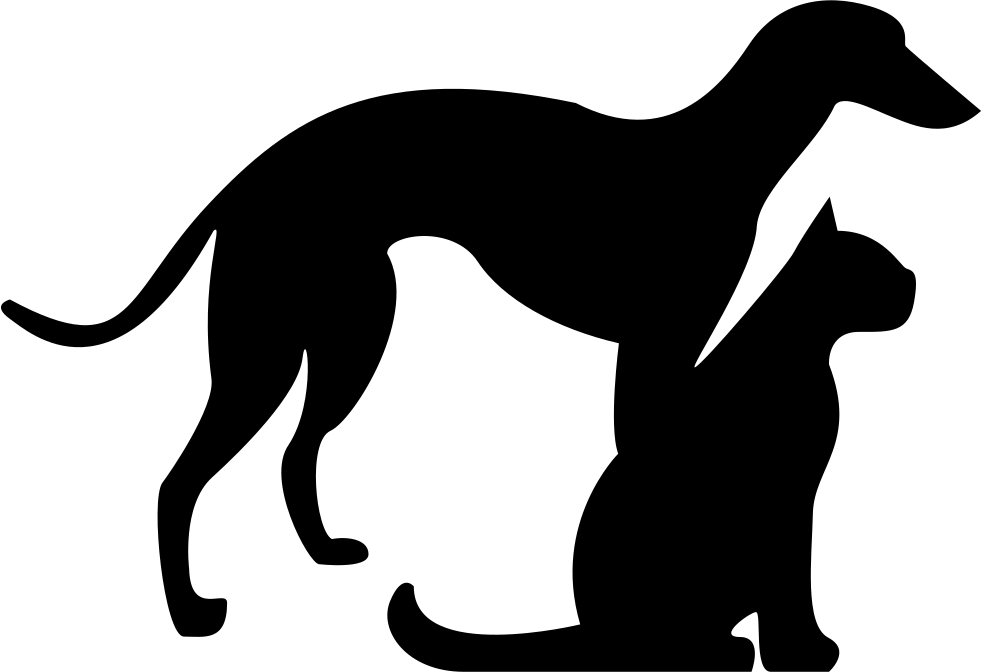Cat And Dog Png Black And White Transparent Cat And - Dog And Cat Silhouette Png (982x672), Png Download