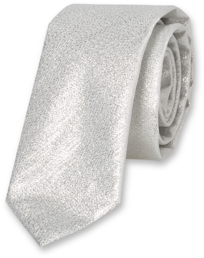 Silver Silk Glitter Tie - Cravate Argentée (524x524), Png Download