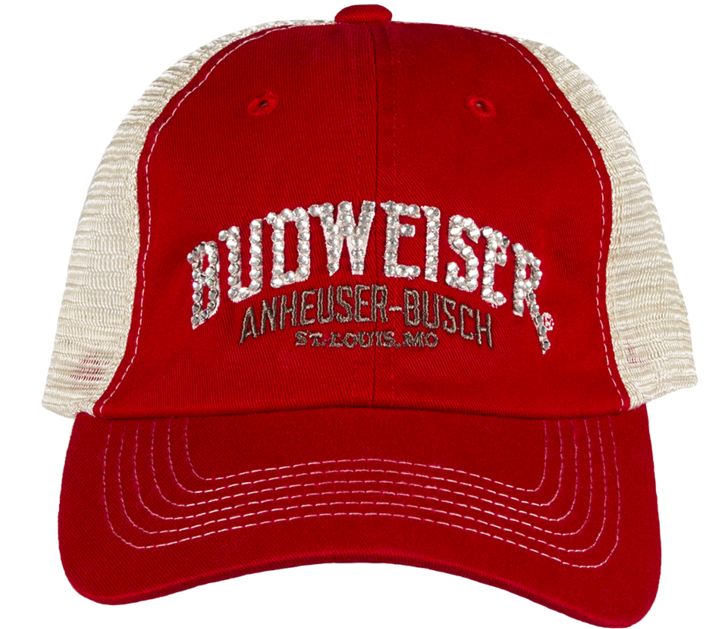 Budweiser Bling Hat- Red Trucker - Hat (1024x1024), Png Download