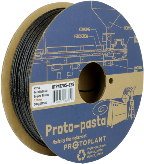 "empire Strikes" Black Htpla With Silver Glitter - Proto-pasta Htp22805-ice High Temperature Spool , Pla (600x600), Png Download