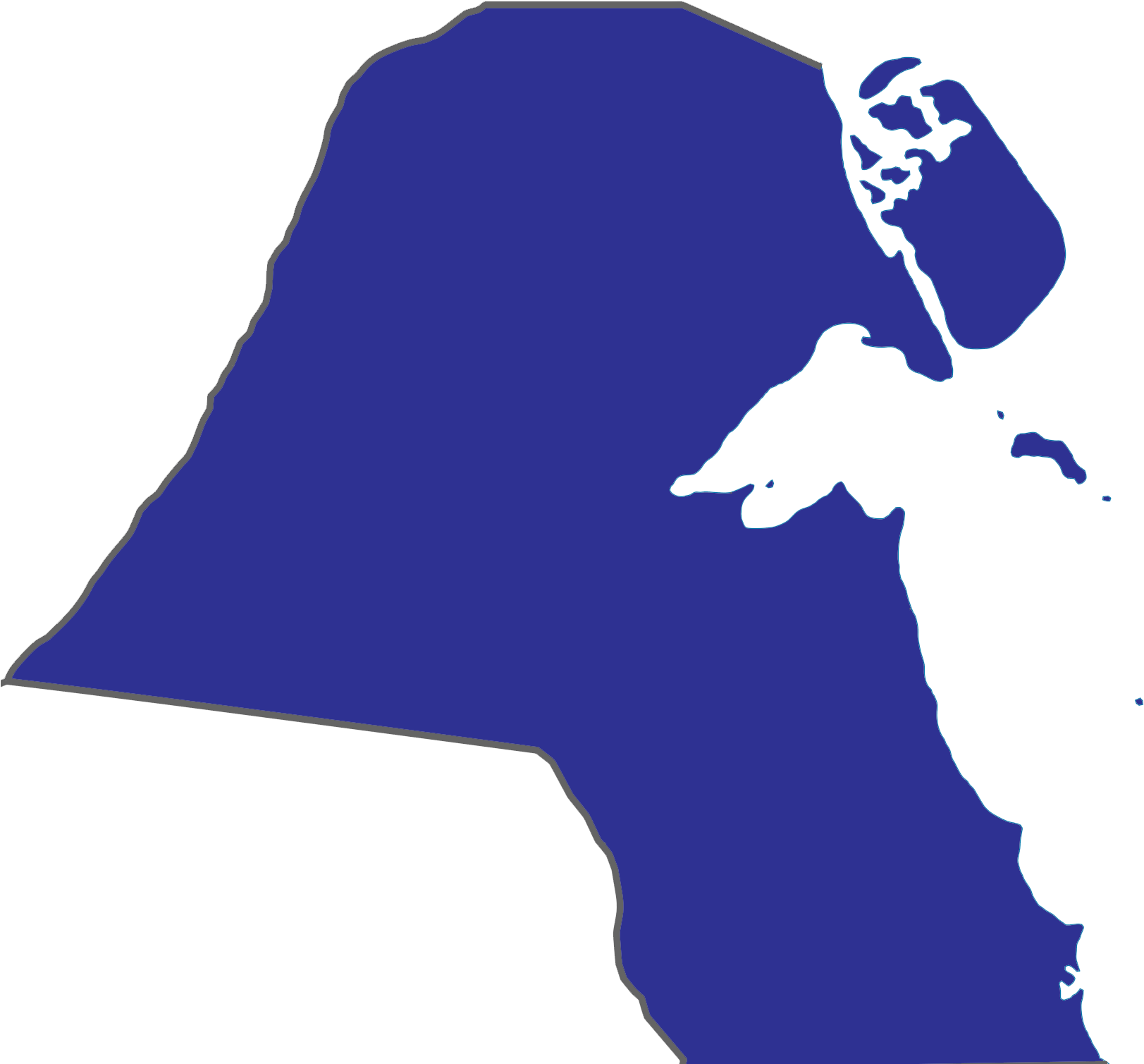 Diving Sites - - Kuwait Country Map Flag (1640x1508), Png Download