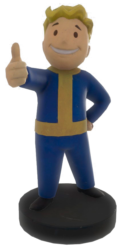 Vault-boy Statue - Fallout - Vault Boy Black & White Us Exclusive (617x876), Png Download