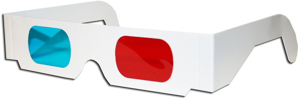 Paper 3d Glasses Png (600x242), Png Download