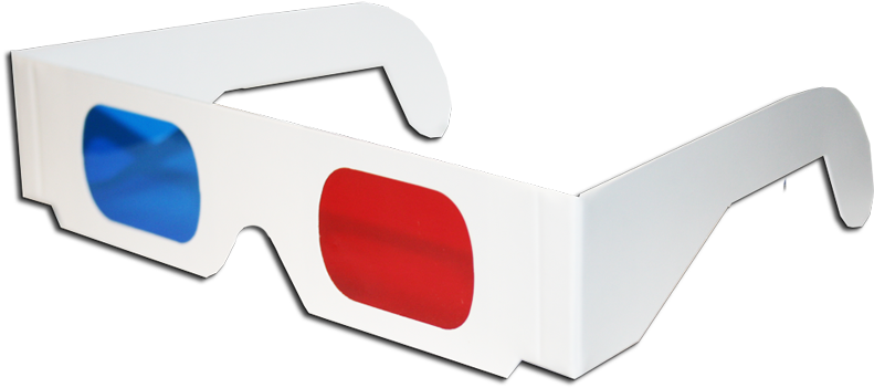 3d Anaglyph - Red/blue - Transparent Red And Blue 3d Glasses (1000x403), Png Download