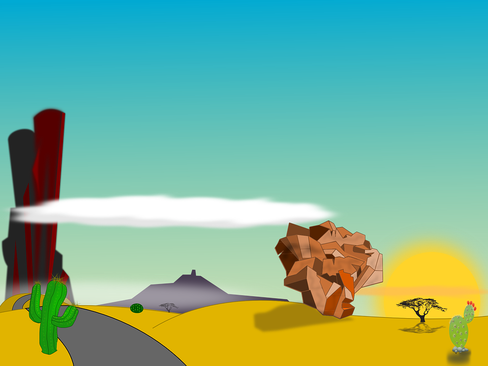 Desert, Landscape, Mountains - Desert Clipart Background (960x719), Png Download