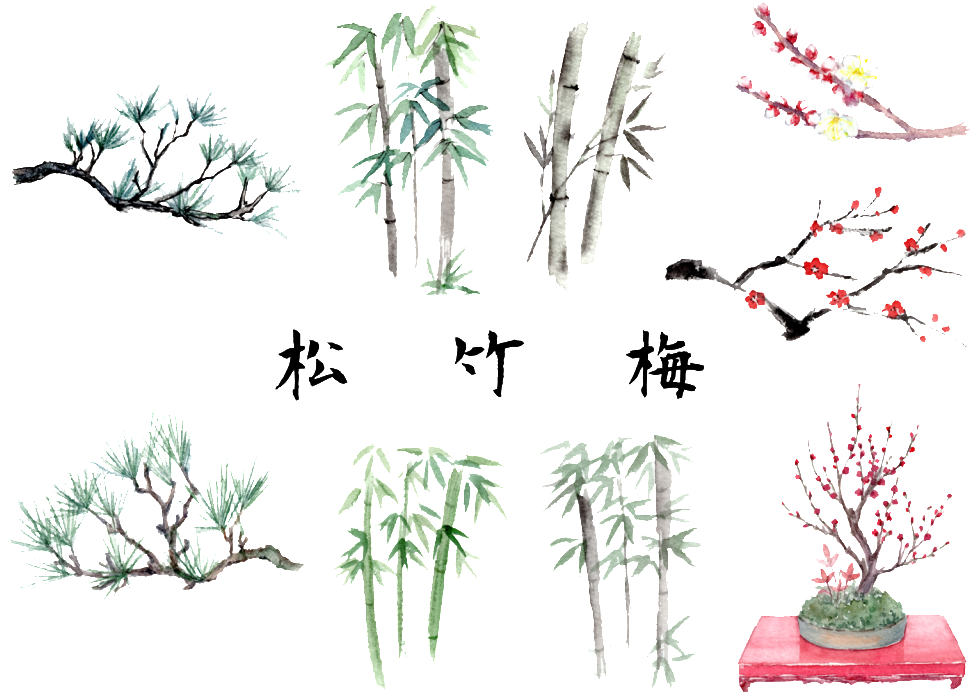 Hand-painted Pine Plum - Drawing (1024x768), Png Download