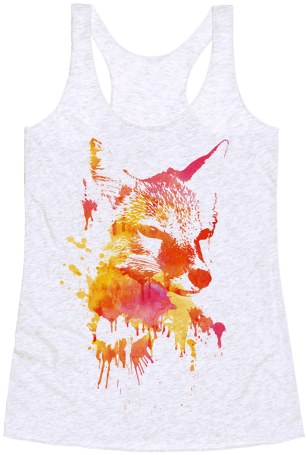 Watercolor Fox Racerback Tank Top - Fox Art Tshirt (484x484), Png Download